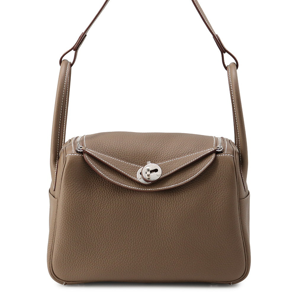 HERMES Lindy Etoupe Taurillon Clemence Size 26