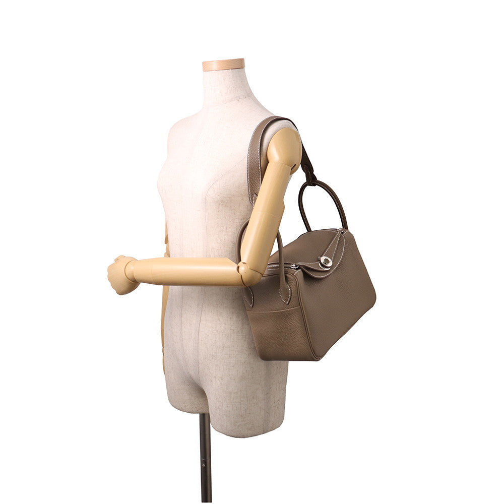 HERMES Lindy Etoupe Taurillon Clemence Size 26
