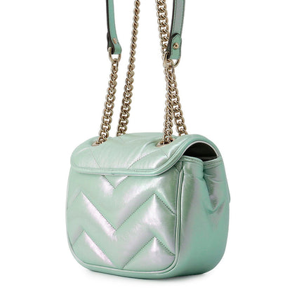 GUCCI GG Marmont ChainShoulder Bag Green739682 Leather Size Mini