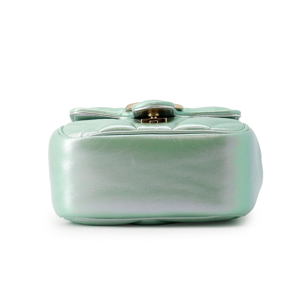 GUCCI GG Marmont ChainShoulder Bag Green739682 Leather Size Mini