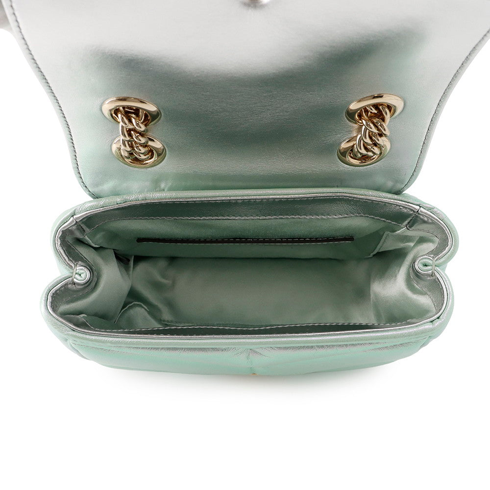 GUCCI GG Marmont ChainShoulder Bag Green739682 Leather Size Mini