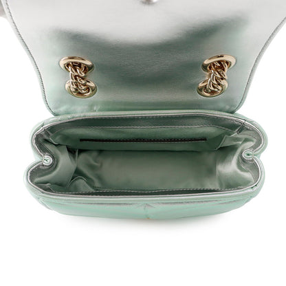 GUCCI GG Marmont ChainShoulder Bag Green739682 Leather Size Mini