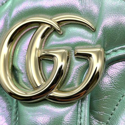 GUCCI GG Marmont ChainShoulder Bag Green739682 Leather Size Mini