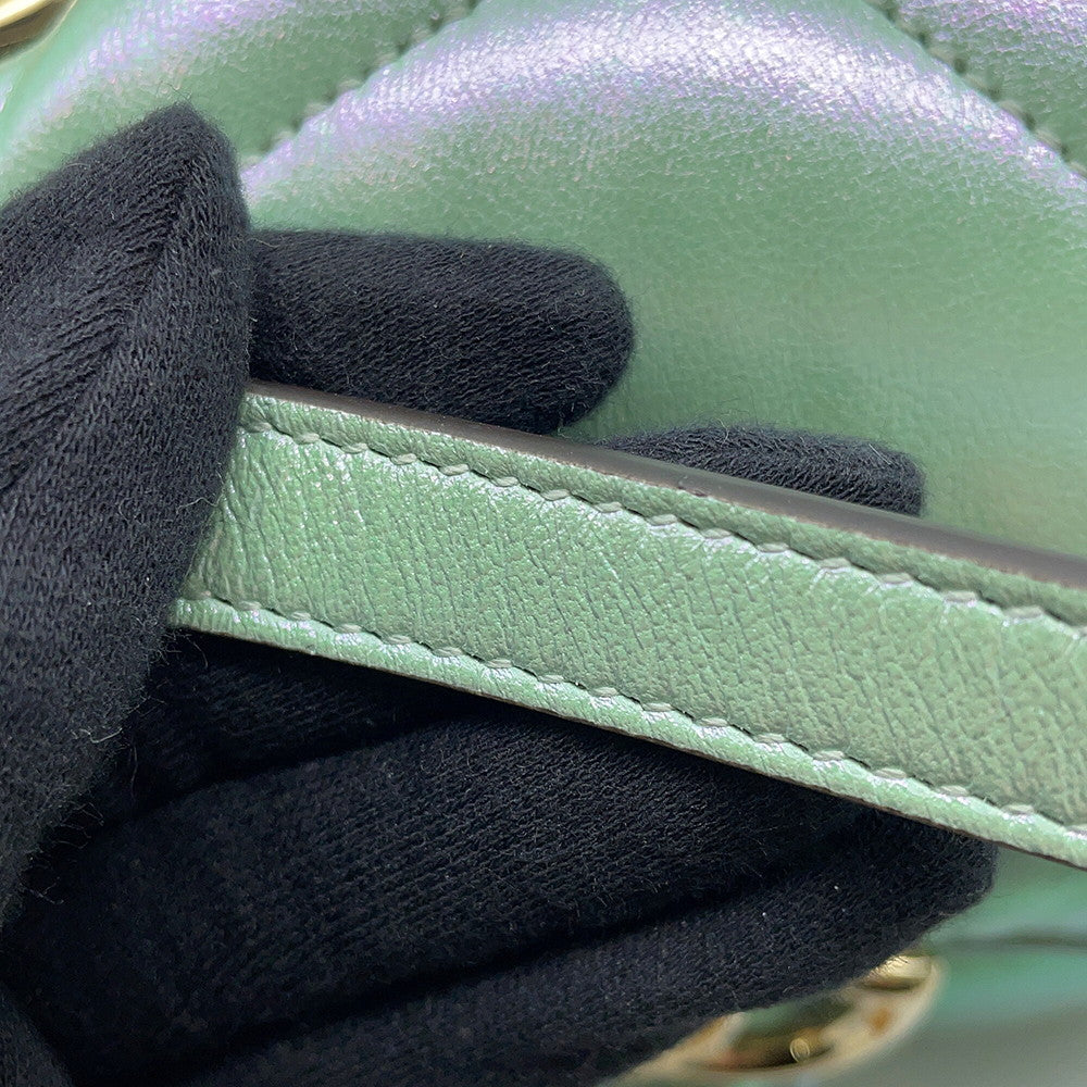 GUCCI GG Marmont ChainShoulder Bag Green739682 Leather Size Mini