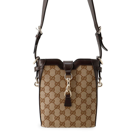 GUCCI Mini bucket Beige/Brown782919 GG Canvas Leather