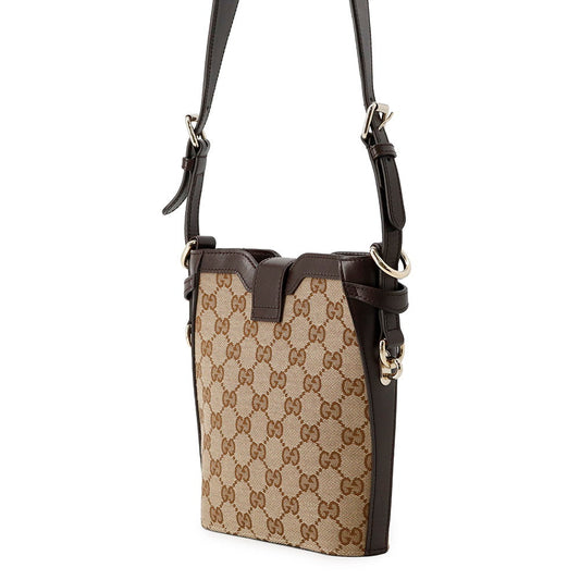GUCCI Mini bucket Beige/Brown782919 GG Canvas Leather