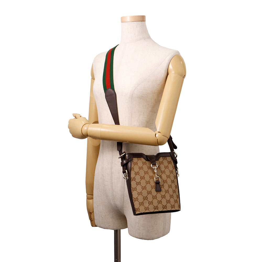 GUCCI Mini bucket Beige/Brown782919 GG Canvas Leather
