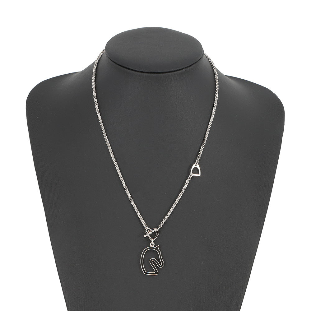 HERMES Tonnerre Necklace Size Small Black Metal