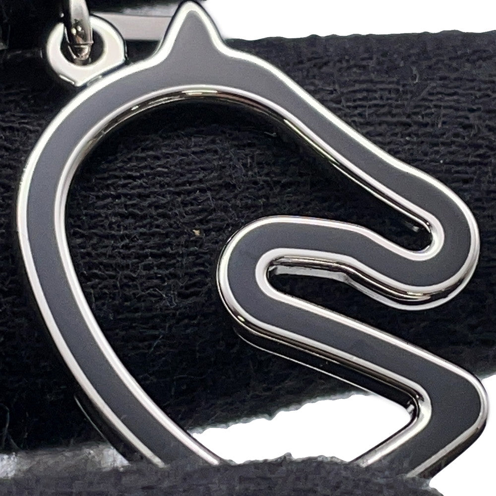 HERMES Tonnerre Necklace Size Small Black Metal