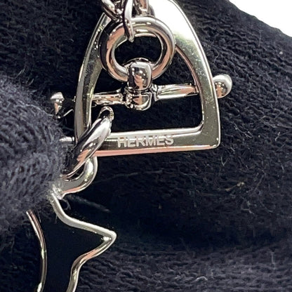 HERMES Tonnerre Necklace Size Small Black Metal