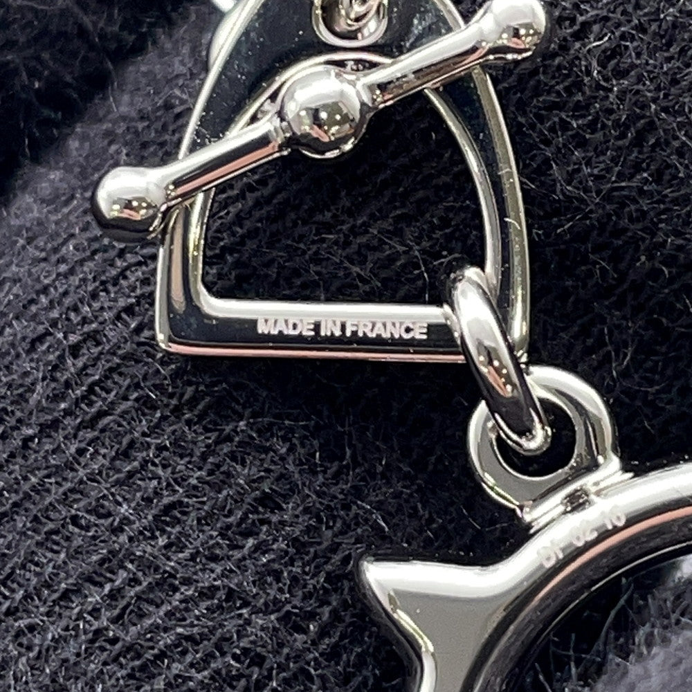 HERMES Tonnerre Necklace Size Small Black Metal