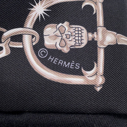 HERMES Twilly C'EST LA FETE Khaki・Fonse /White/Black062743S Silk100%