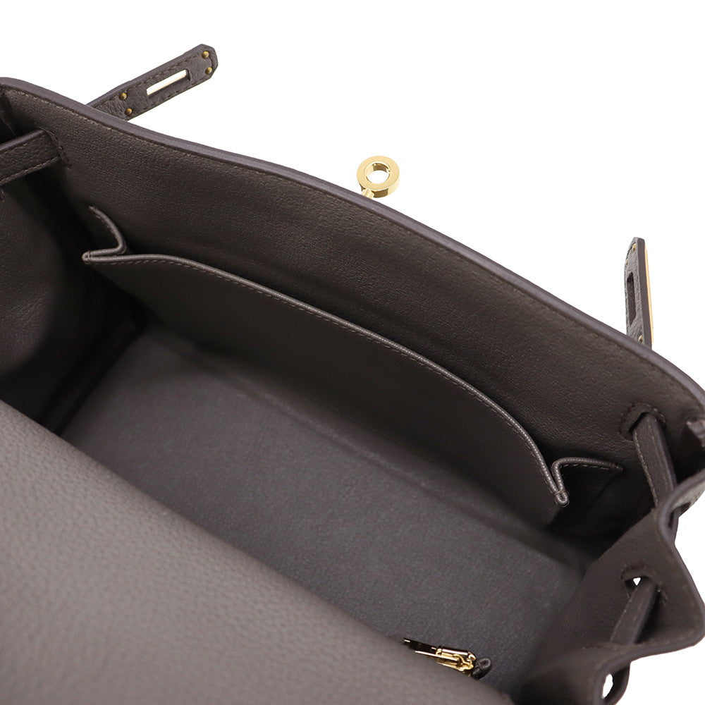 HERMES Kelly Retourne sewing Etain Togo Leather Size 25