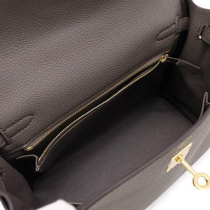 HERMES Kelly Retourne sewing Etain Togo Leather Size 25