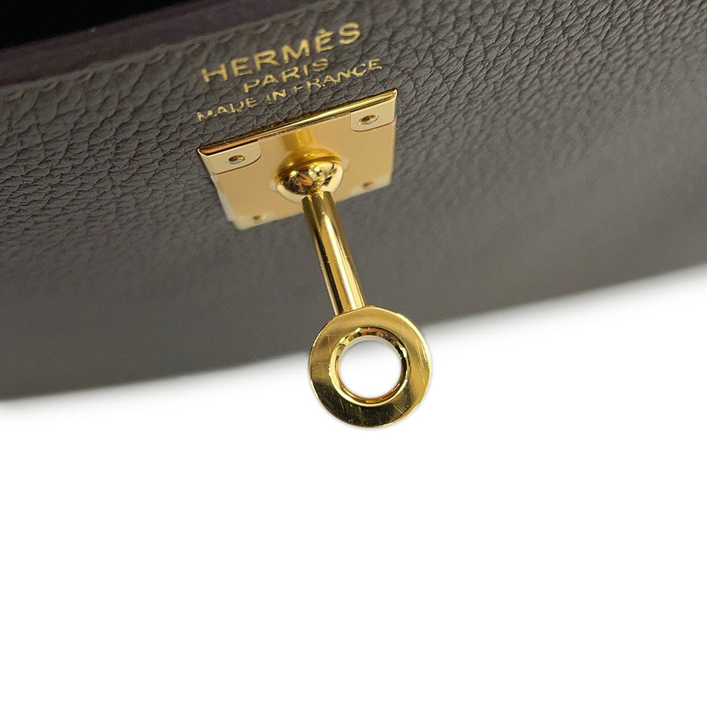 HERMES Kelly Retourne sewing Etain Togo Leather Size 25
