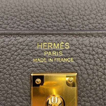 HERMES Kelly Retourne sewing Etain Togo Leather Size 25
