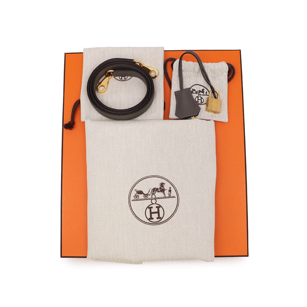 HERMES Kelly Retourne sewing Etain Togo Leather Size 25