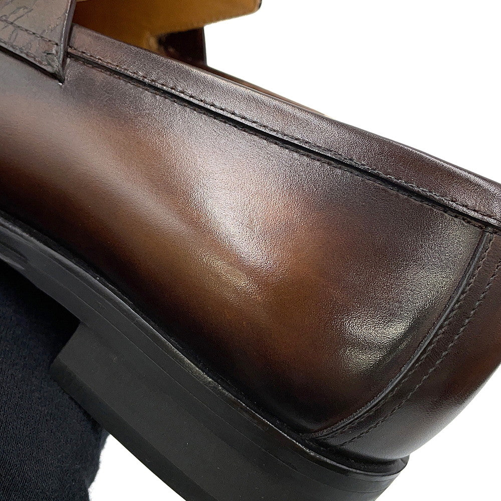 Berluti Andy Dem Jules Loafers Brown Venice Calf Leather Size 8
