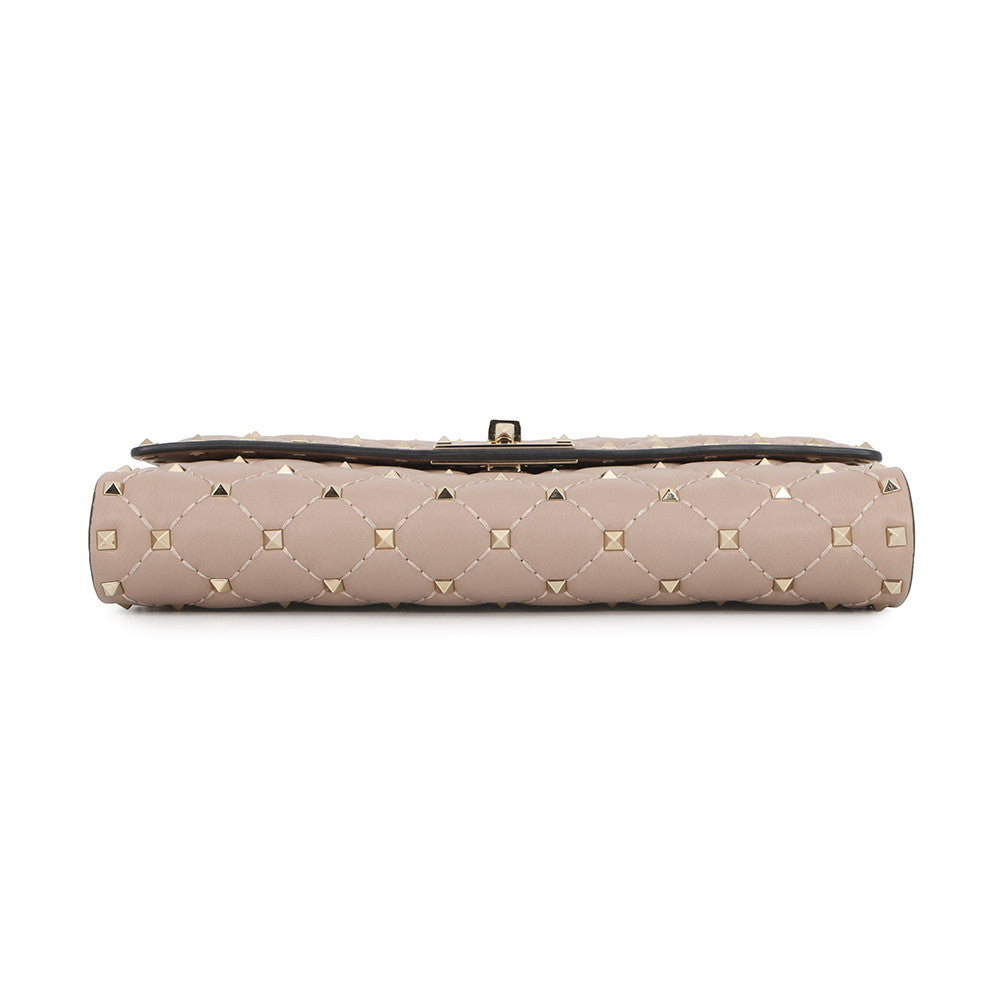 Valentino Garavani Rock Studded Spike Chain 2WAY Shoulder Bag Beige7W2B0137NAP Leather