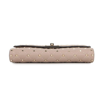 Valentino Garavani Rock Studded Spike Chain 2WAY Shoulder Bag Beige7W2B0137NAP Leather