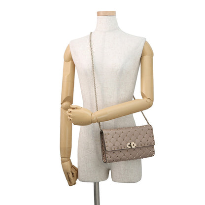 Valentino Garavani Rock Studded Spike Chain 2WAY Shoulder Bag Beige7W2B0137NAP Leather