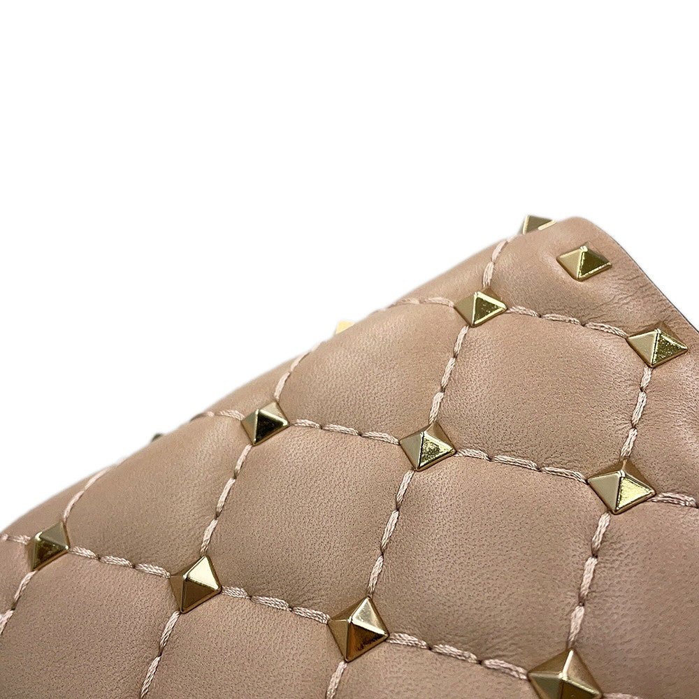 Valentino Garavani Rock Studded Spike Chain 2WAY Shoulder Bag Beige7W2B0137NAP Leather