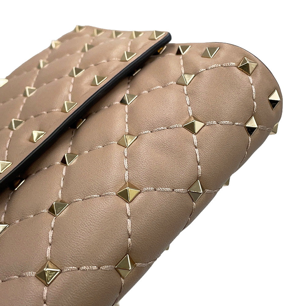 Valentino Garavani Rock Studded Spike Chain 2WAY Shoulder Bag Beige7W2B0137NAP Leather