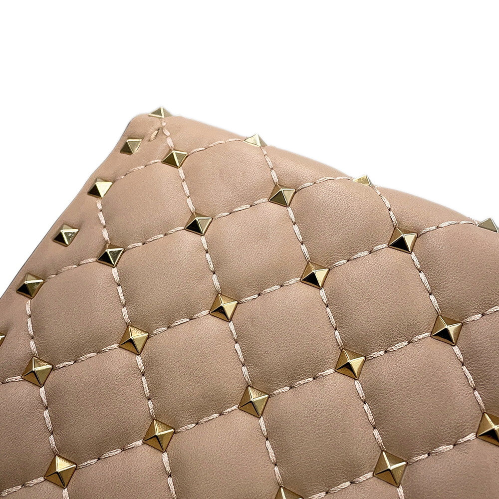Valentino Garavani Rock Studded Spike Chain 2WAY Shoulder Bag Beige7W2B0137NAP Leather