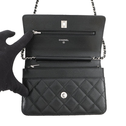 CHANEL Matelasse Classic Chain Wallet BlackAP4241 Caviar Leather
