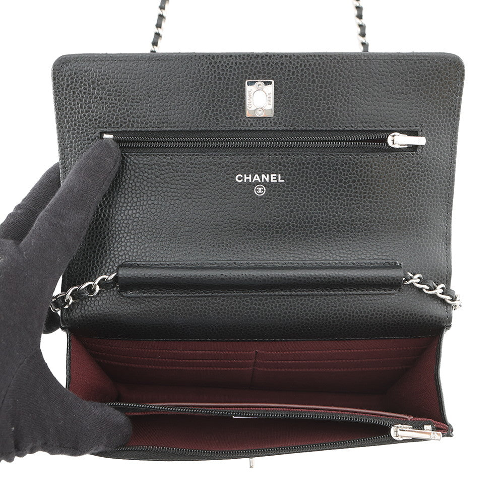 CHANEL Matelasse Classic Chain Wallet BlackAP4241 Caviar Leather