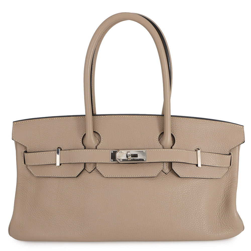 HERMES ShoulderBirkin Gris Tourterelle Taurillon Clemence Size 42