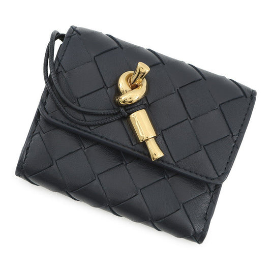 Bottega Veneta Andiamo Tri-fold Wallet Midnight824968VCPP24338 Lambskin