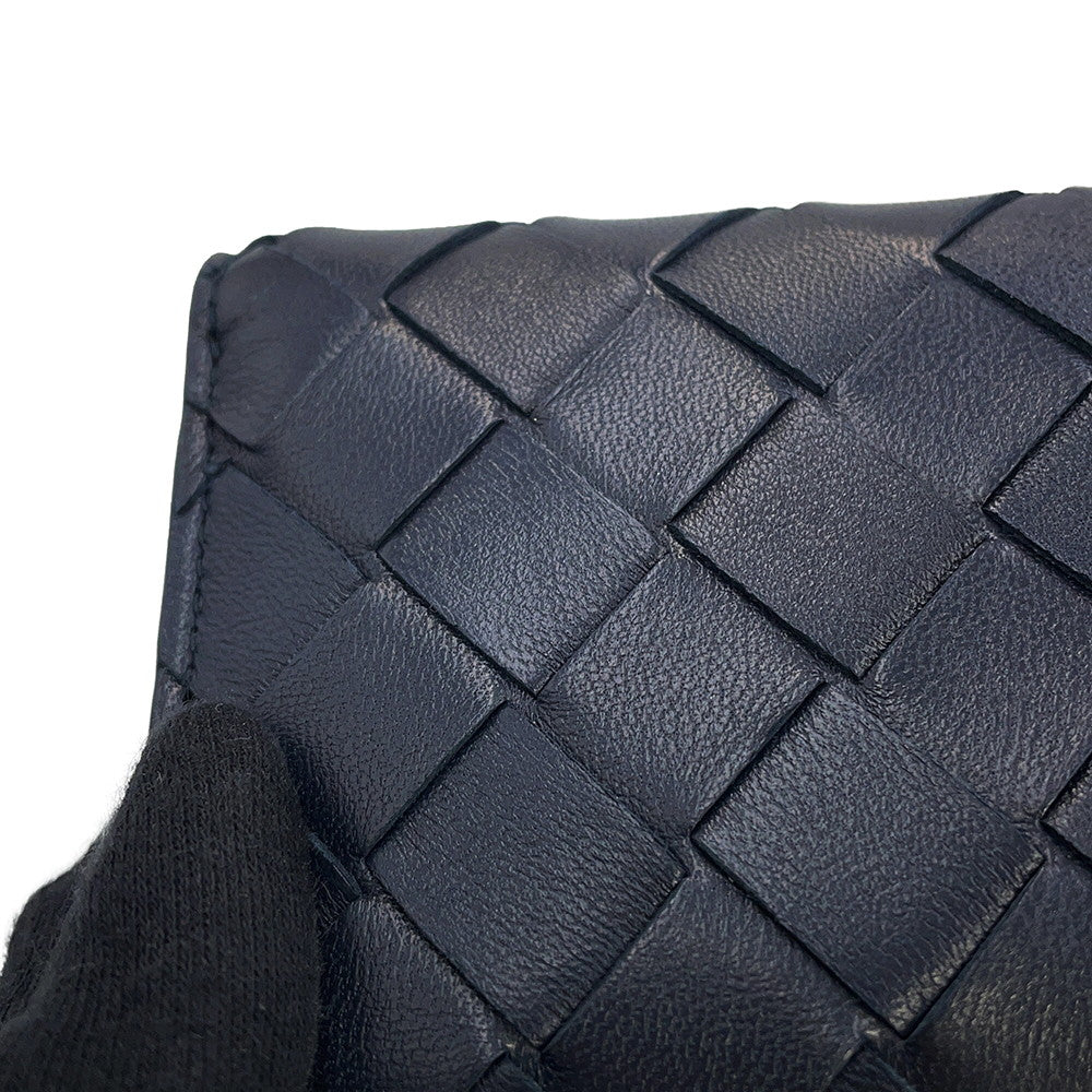 Bottega Veneta Andiamo Tri-fold Wallet Midnight824968VCPP24338 Lambskin