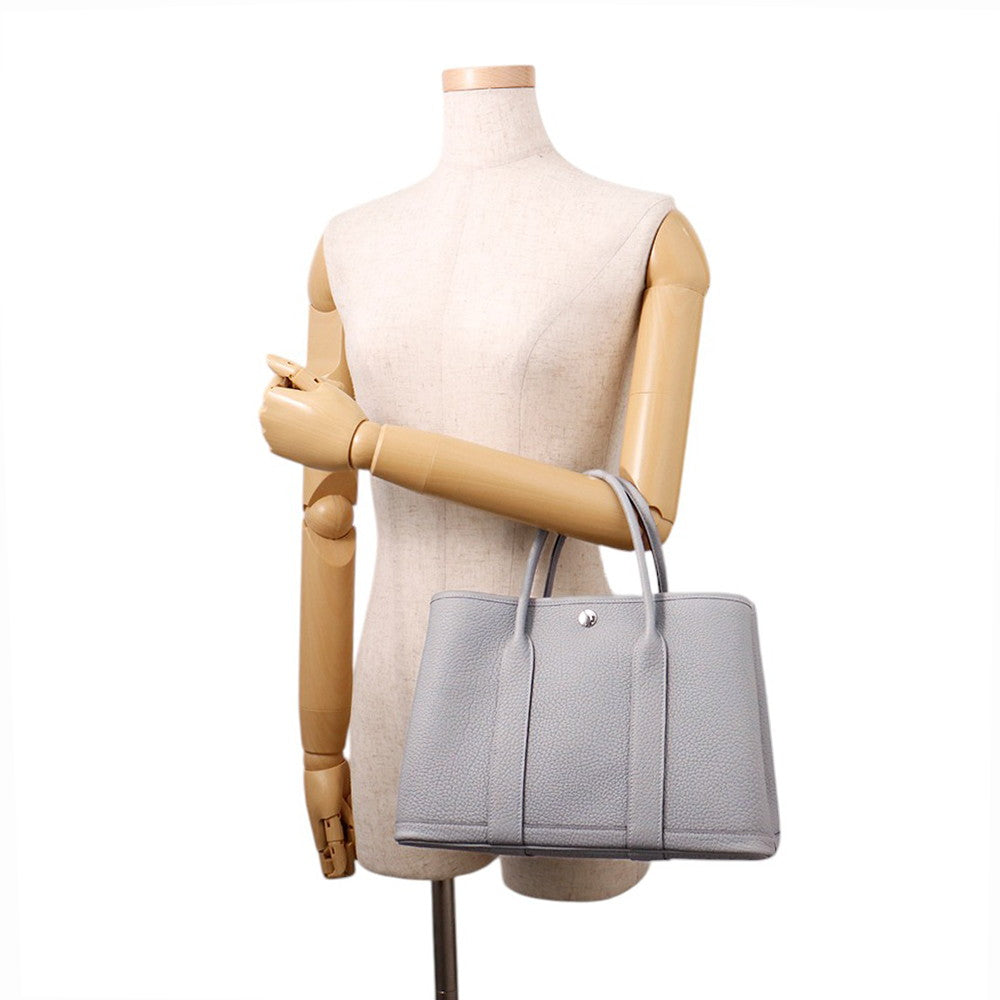 HERMES Garden Party Green Pantan Negonda Leather Size TPM
