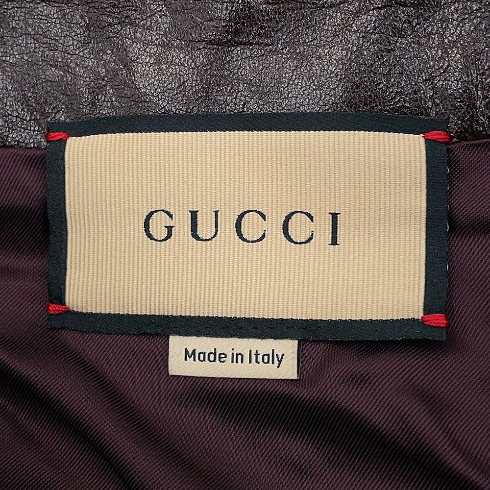 GUCCI Straight leather pants Size 46 Bordeaux713493 XNATO 6275 Lambskin
