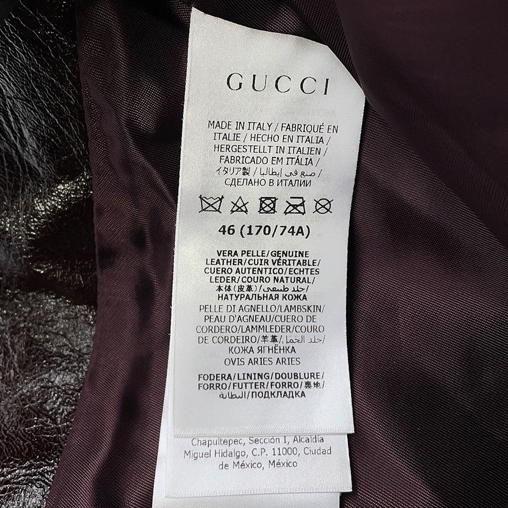 GUCCI Straight leather pants Size 46 Bordeaux713493 XNATO 6275 Lambskin