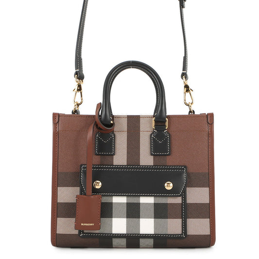 BURBERRY Freya Tote Dark birch Brown8069661 PVC Leather Size Mini