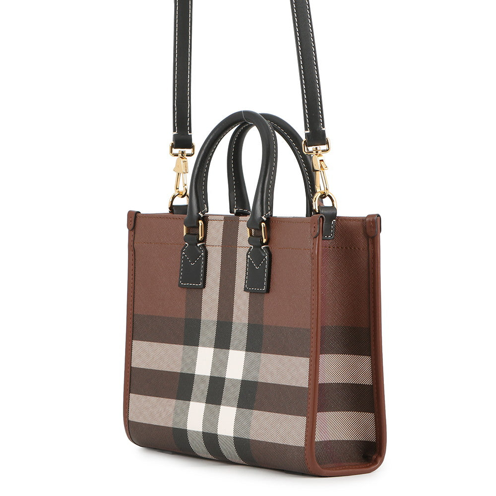 BURBERRY Freya Tote Dark birch Brown8069661 PVC Leather Size Mini