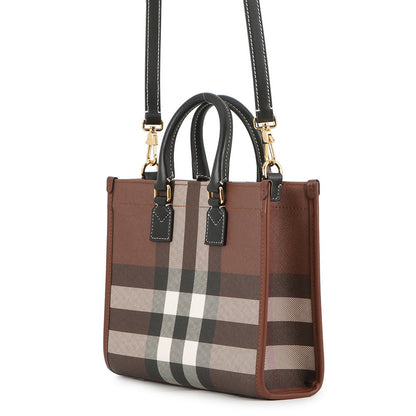 BURBERRY Freya Tote Dark birch Brown8069661 PVC Leather Size Mini