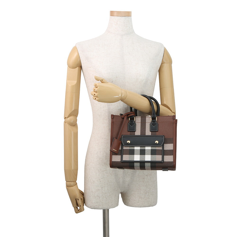 BURBERRY Freya Tote Dark birch Brown8069661 PVC Leather Size Mini