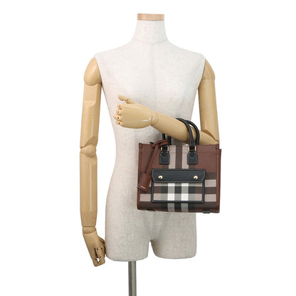 BURBERRY Freya Tote Dark birch Brown8069661 PVC Leather Size Mini