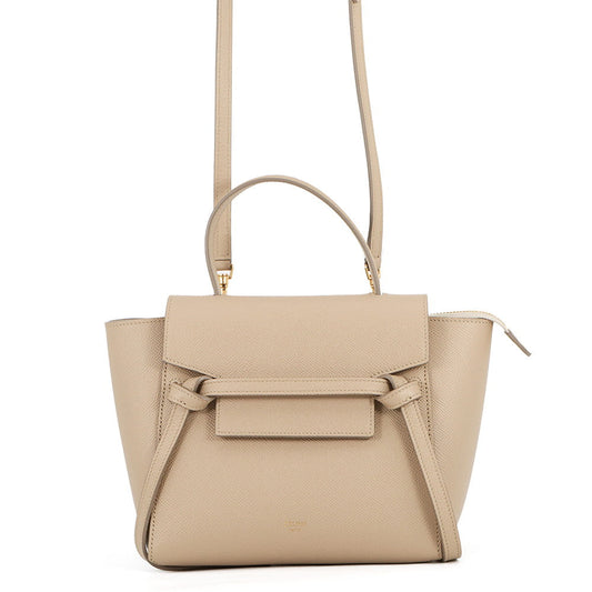 CELINE Belt bag Light Taupe189003ZVA.10DC Grained CalfLeather Size Nano