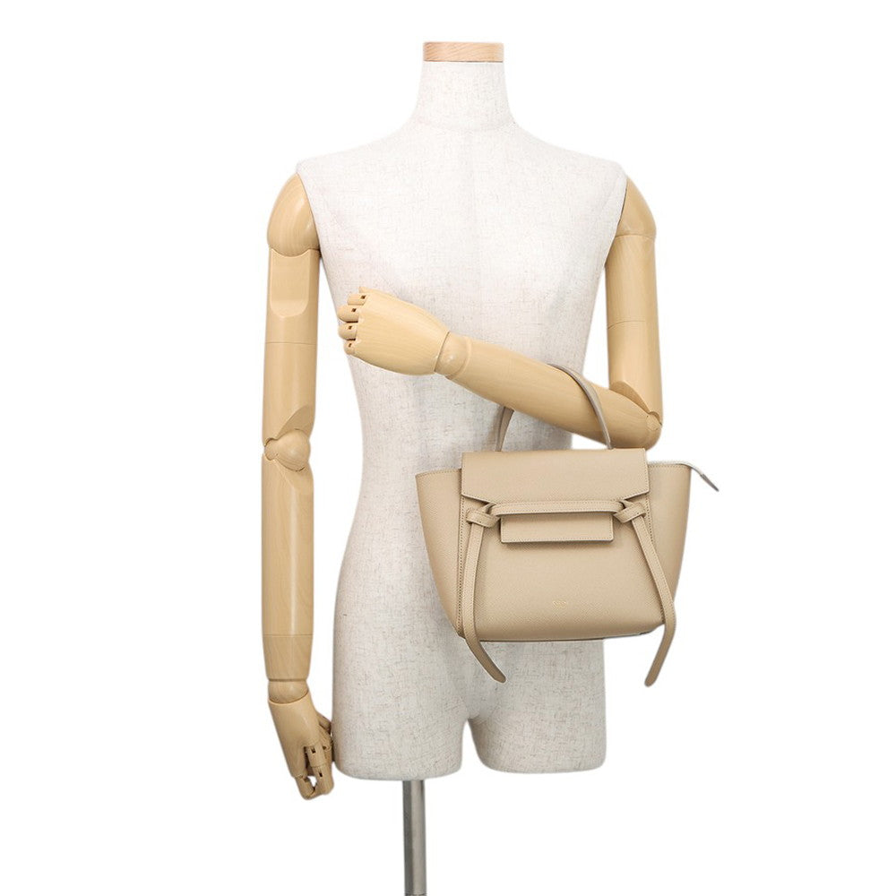 CELINE Belt bag Light Taupe189003ZVA.10DC Grained CalfLeather Size Nano
