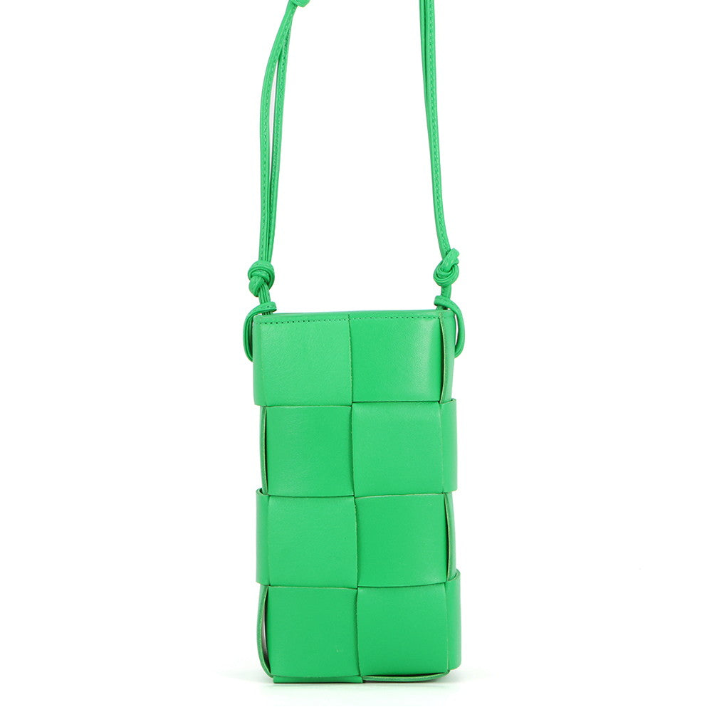 Bottega Veneta Maxi Intrecciato Leather Phone Case Parakeet730541 VCQC4 Leather