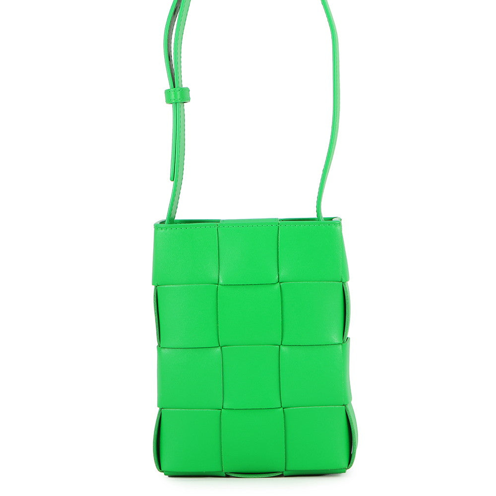 Bottega Veneta INTRECCIATO Cassette Phone Pouch Parakeet729298VBWD33724 Calf Leather