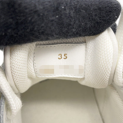 CELINE Triomphe Patch Block Wedge Sneakers Optic White366475189C.01OP Calf Leather Lining Textile Rubber Size 35