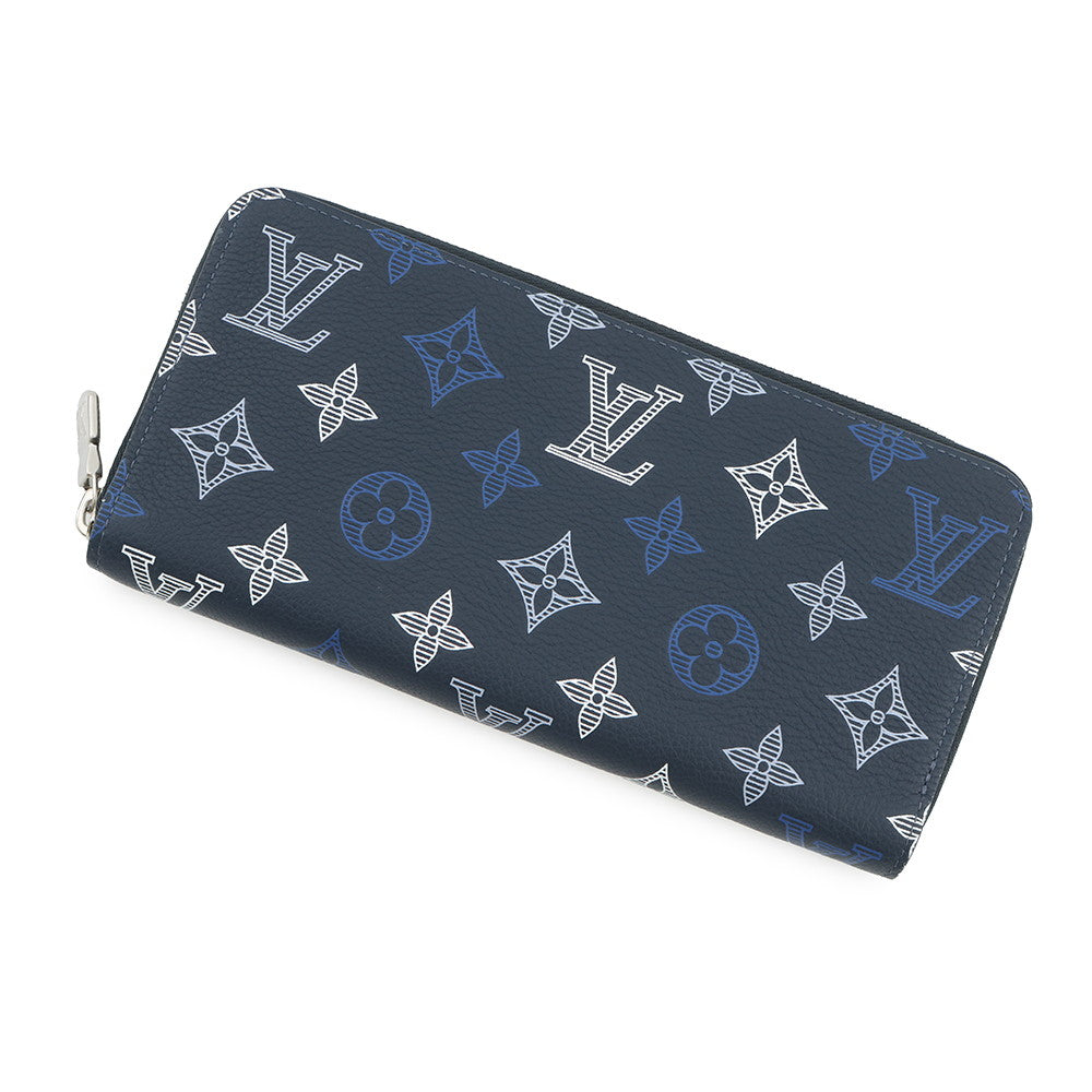 LOUIS VUITTON Zippy Wallet Horizontal Navy BlueM29777 Monogram Shadow