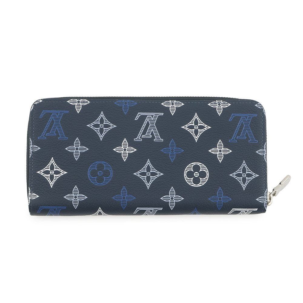 LOUIS VUITTON Zippy Wallet Horizontal Navy BlueM29777 Monogram Shadow
