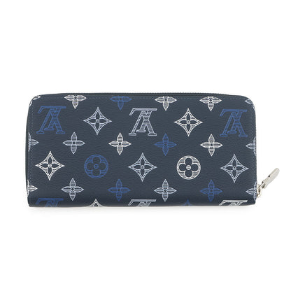 LOUIS VUITTON Zippy Wallet Horizontal Navy BlueM29777 Monogram Shadow