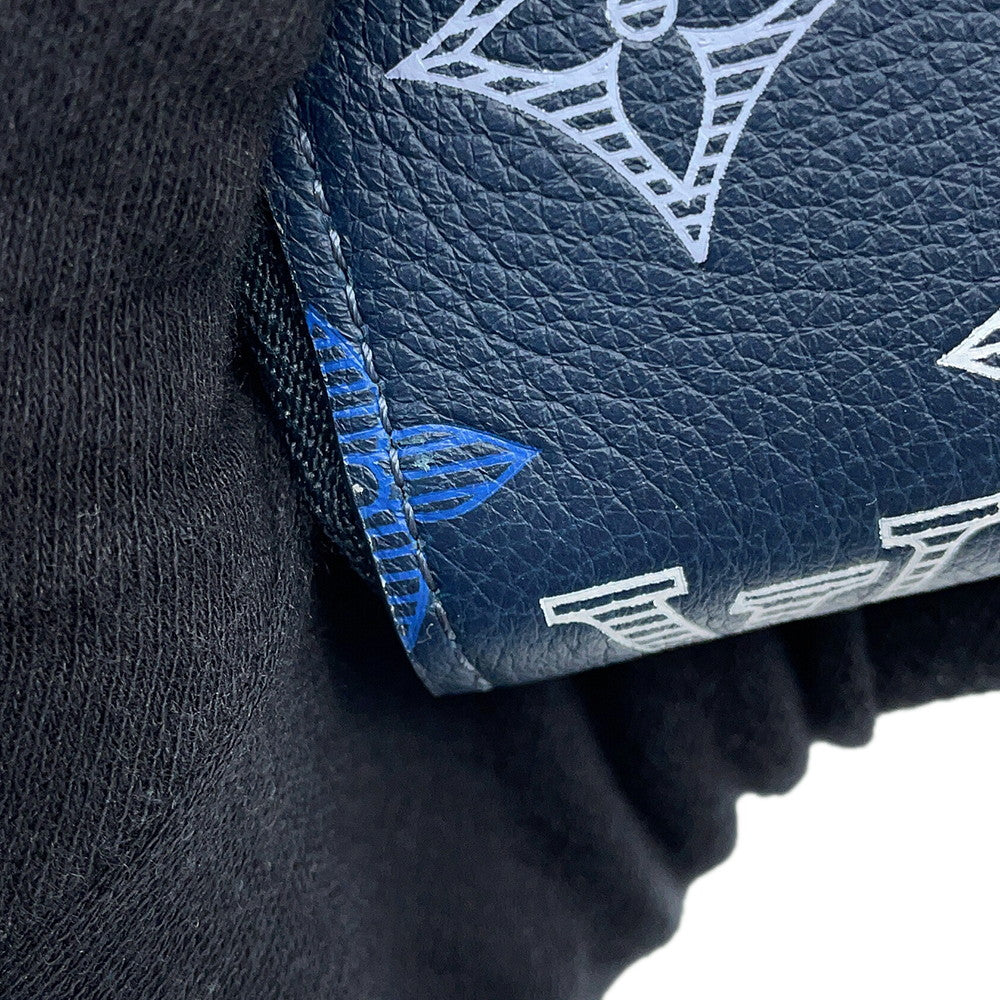 LOUIS VUITTON Zippy Wallet Horizontal Navy BlueM29777 Monogram Shadow